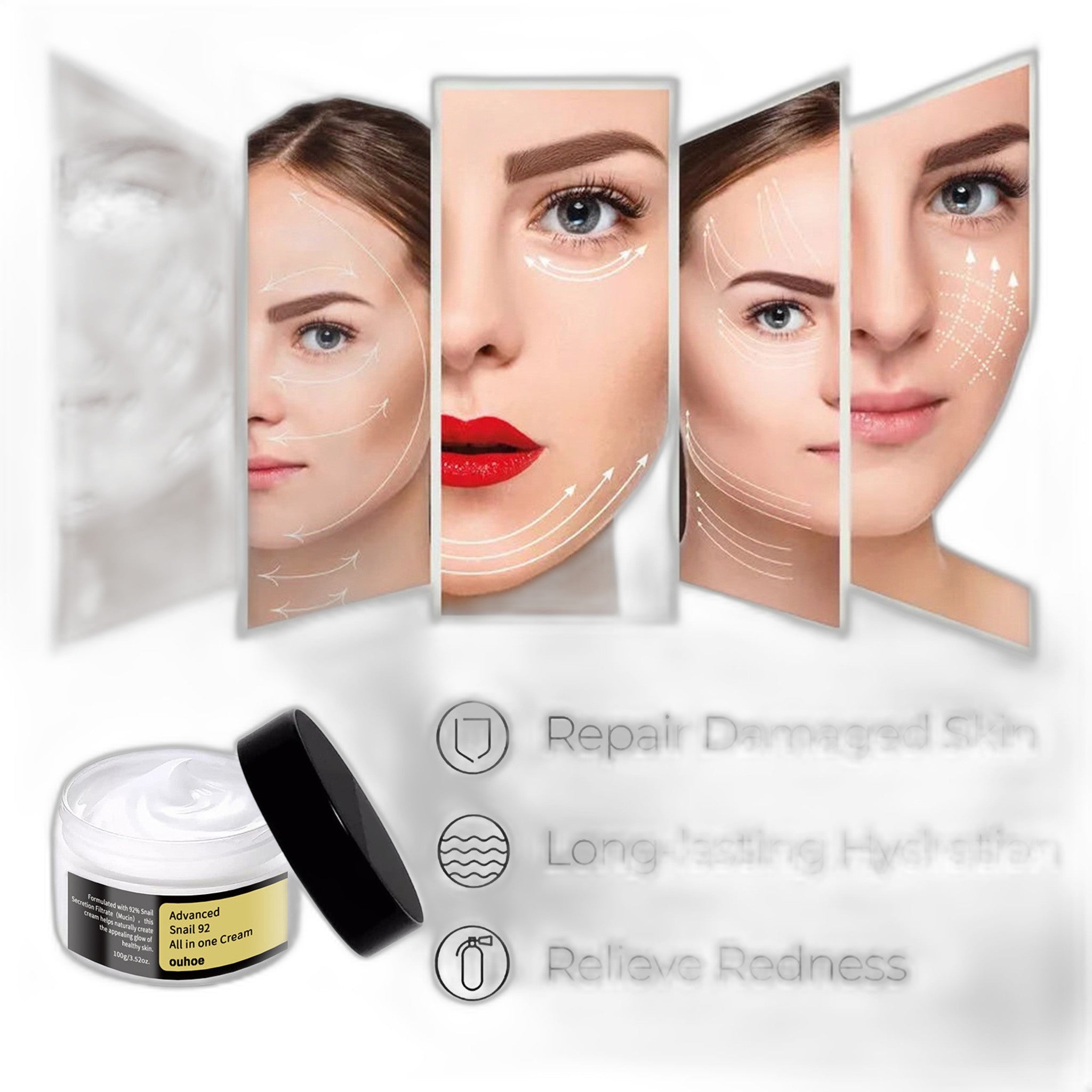 OUHOE Snail Cream - Nourishing Facial Skin Moisturizer