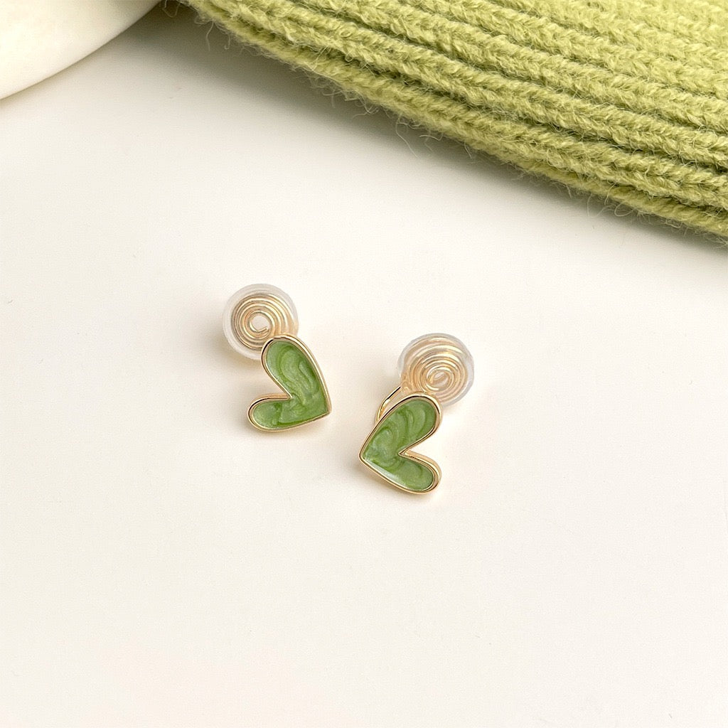 Forest Style Floral Ear Clips - Sweet Coil Clip On Earrings