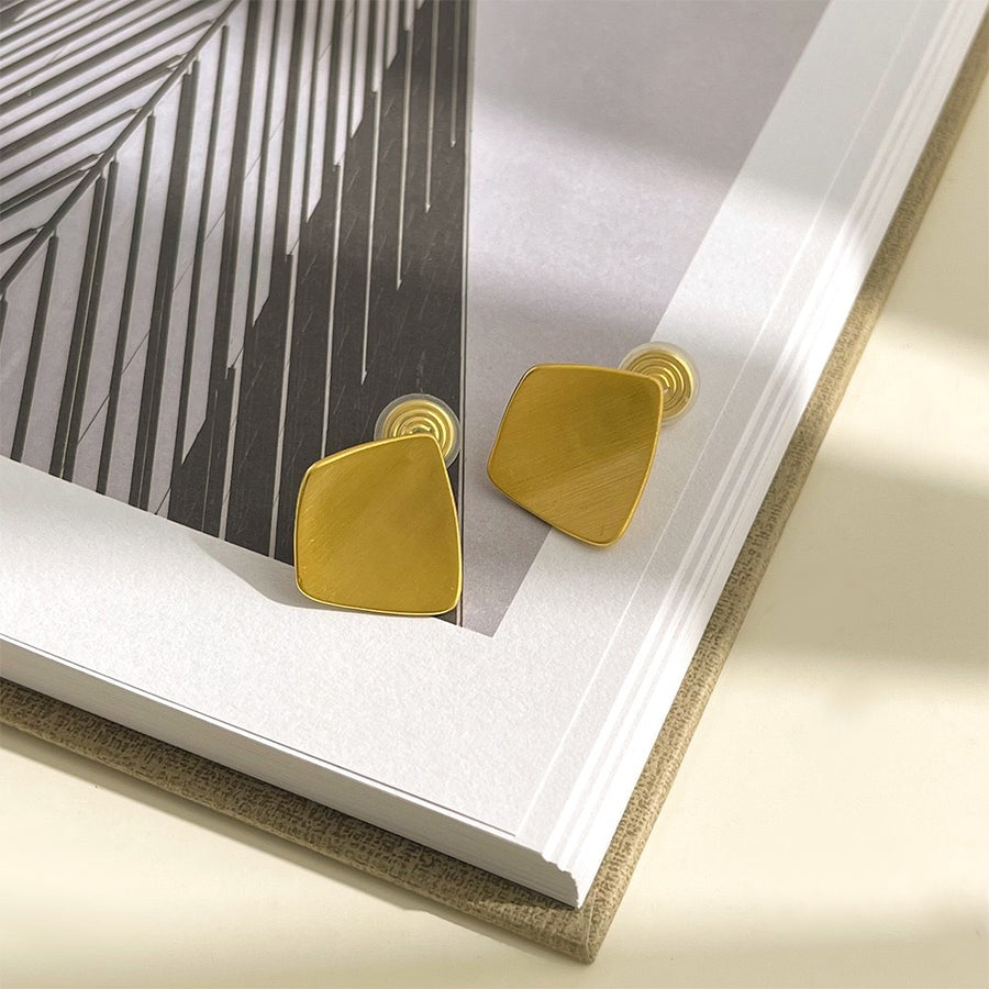French Brushed Metal Ear Clips - No Piercing Coil Earrings