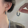Niche Minimalist Geometric Pearl Coil Ear Clips for Women