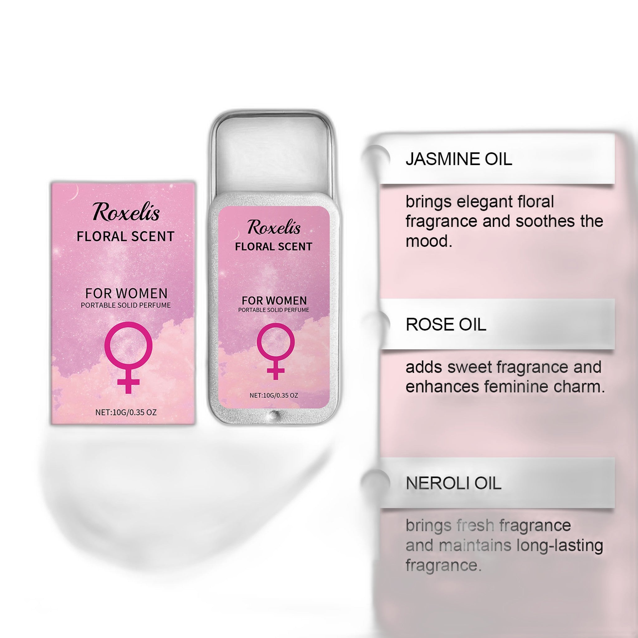 Women Floral Solid Perfume - Long Lasting Light Fragrance
