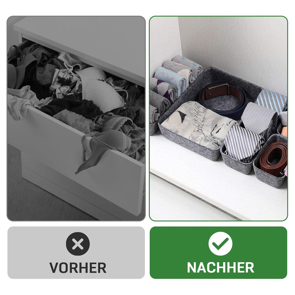 Filz Schublade Organizer: 8-teiliges Aufbewahrungsset & Büro-Organizer