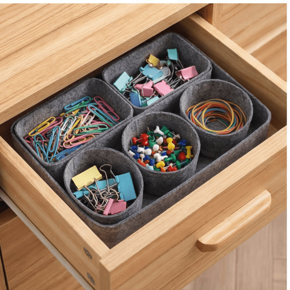 Filz Schublade Organizer: 8-teiliges Aufbewahrungsset & Büro-Organizer