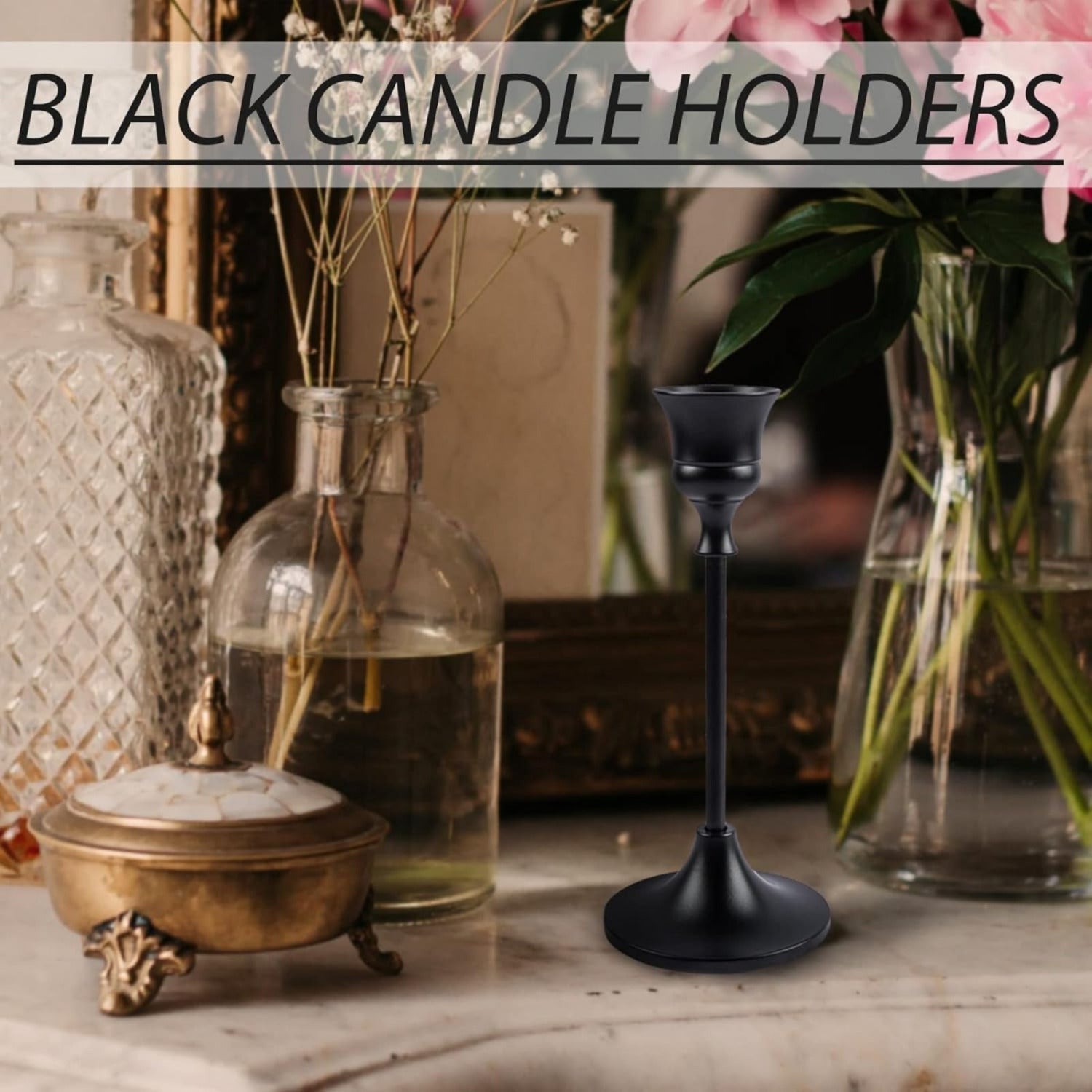 Flameless Candle Holder Kegel Metall – Vintage Style
