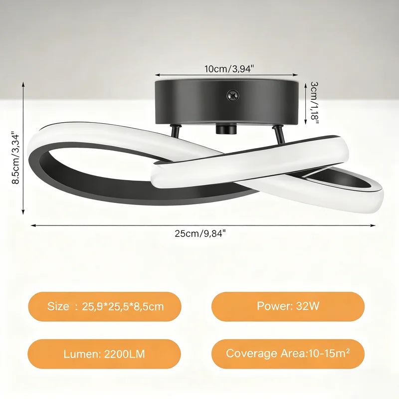 32W LED Ceiling Light - 3-Color Dimmable Mood Lamp