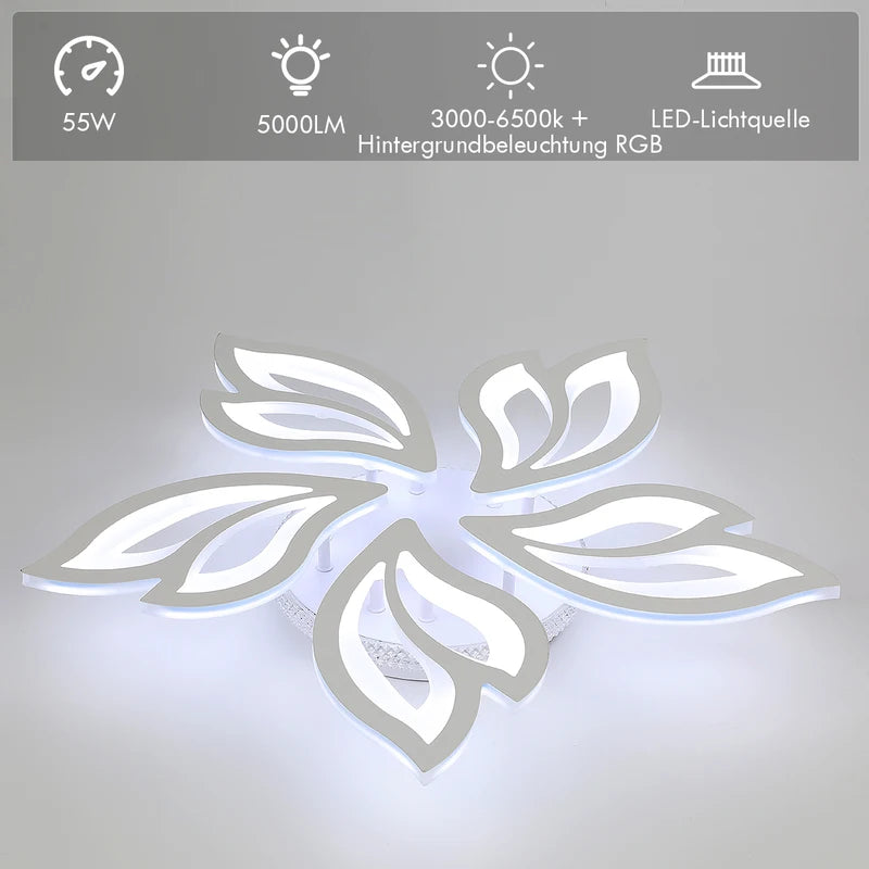 54W LED Ceiling Light with RGB Mood Lamp & Remote Control