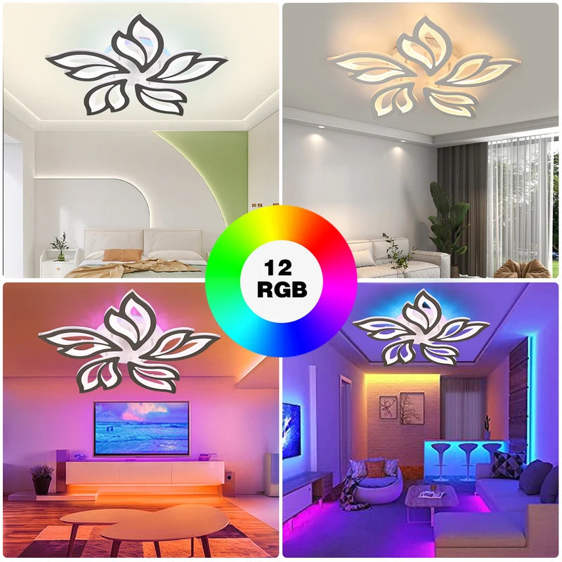 54W LED Ceiling Light with RGB Mood Lamp & Remote Control