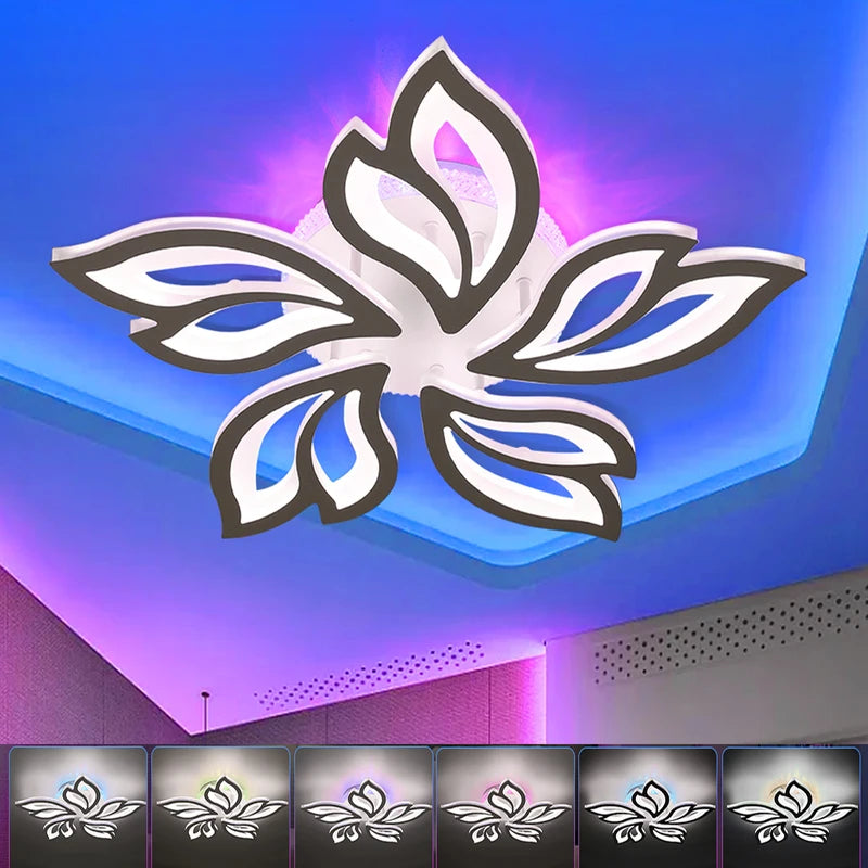 54W LED Ceiling Light with RGB Mood Lamp & Remote Control