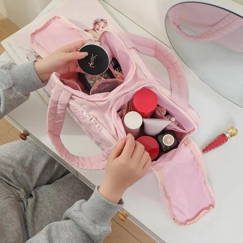 Women's Soft-Touch Marshmallow-Style Cosmetic Pouch
