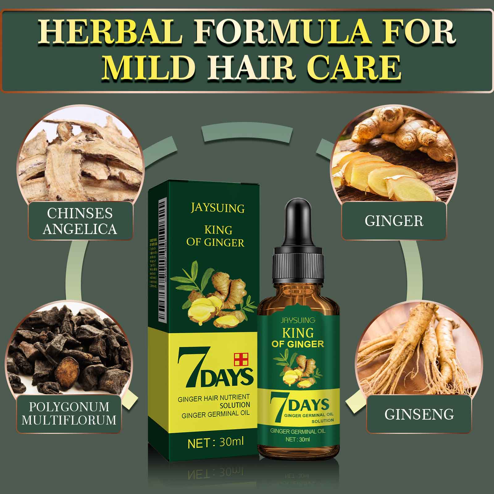 Ginger King Strong Root Shampoo 30ml for Dry Hair Care