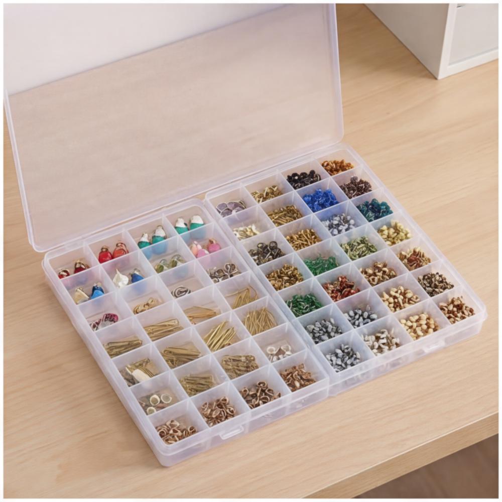 Diamantmalerei-Zubehörbox - 56 Fächer für Perlen & Steine