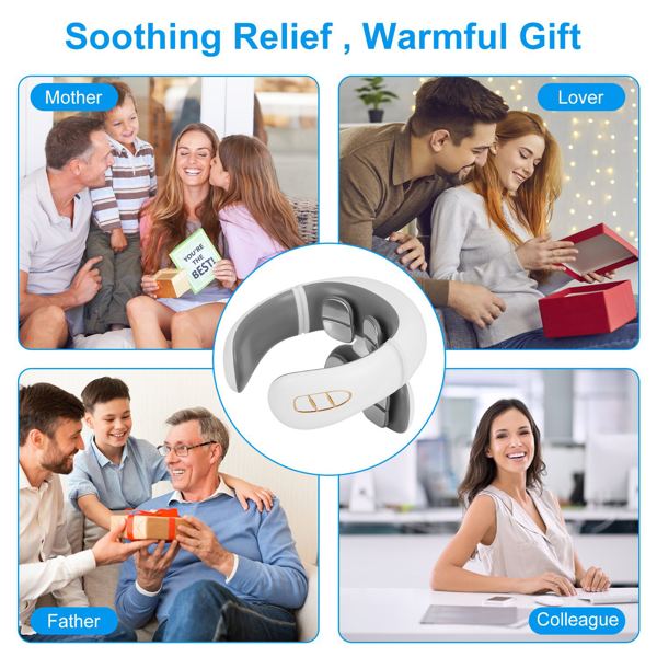 Portable Heated Neck Massager with Remote Control - TENS Unit