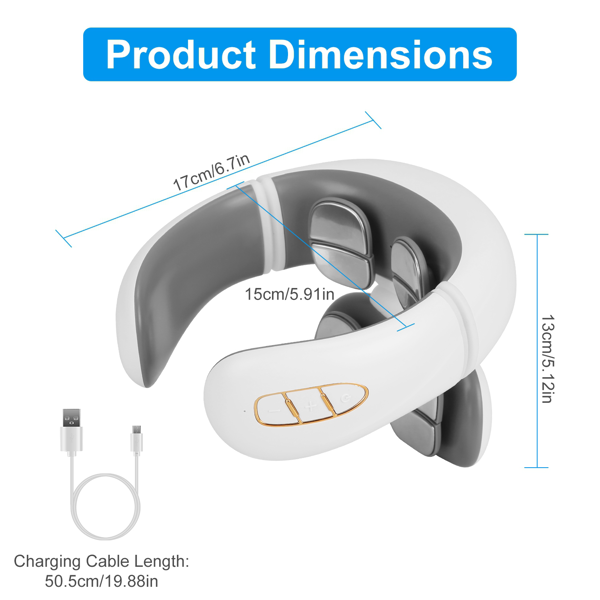 Portable Heated Neck Massager with Remote Control - TENS Unit