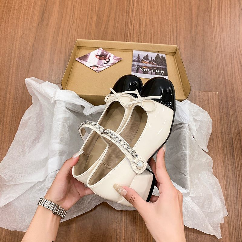 Mary Jane Slip-On Mid-Heel Shoes - Stylish Block Heels for Women