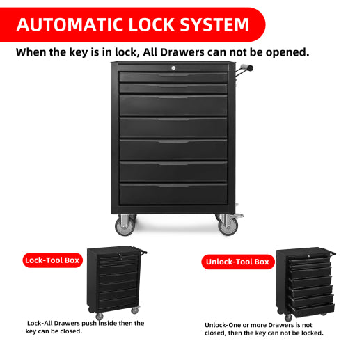 7-Drawer Rolling Tool Chest Cabinet - Large Capacity Organizer