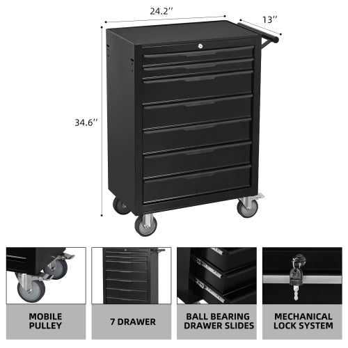 7-Drawer Rolling Tool Chest Cabinet - Large Capacity Organizer