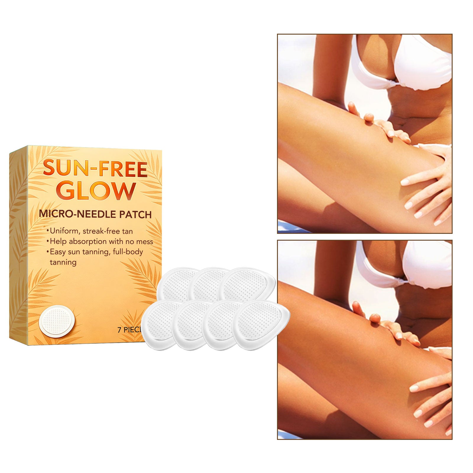 Tanning Microneedle Patches - 7 Hydrocolloid Patches for Glowing Skin