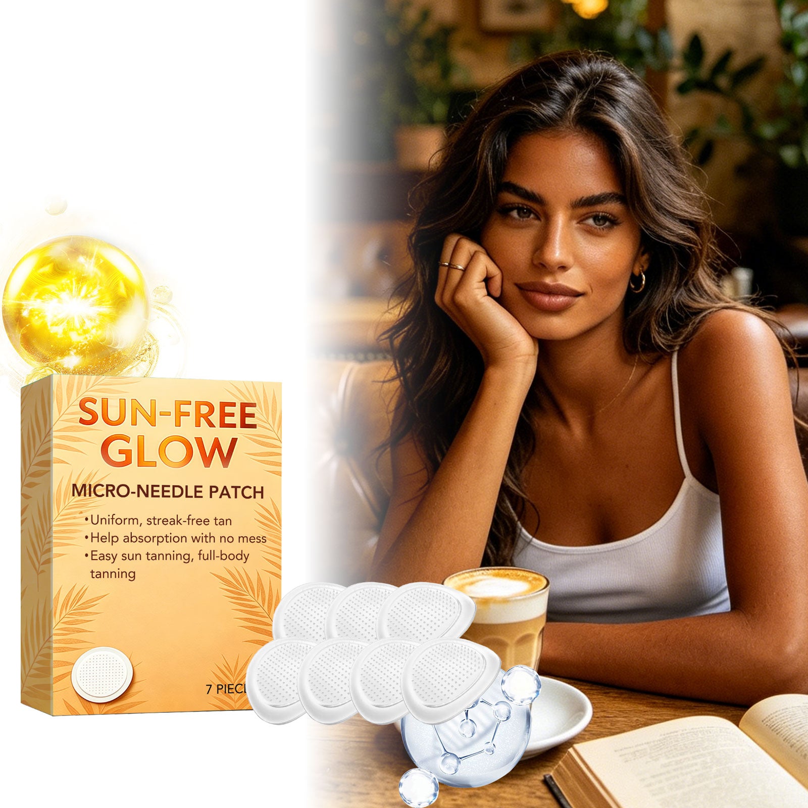 Tanning Microneedle Patches - 7 Hydrocolloid Patches for Glowing Skin