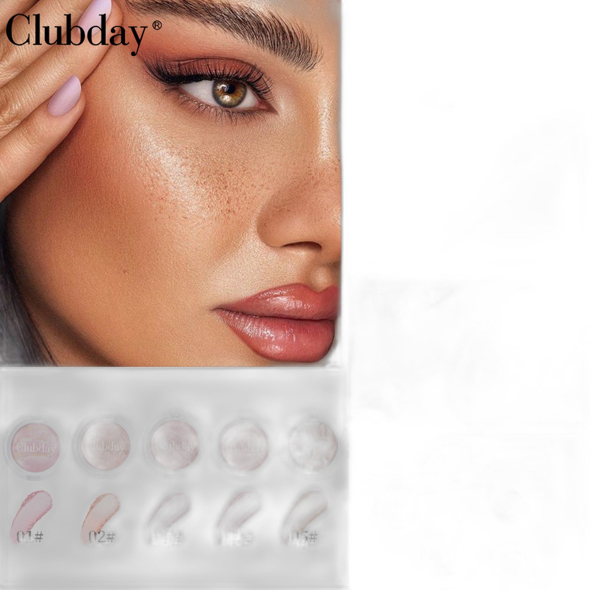 Three Color Streaky Flesh Highlight Powder Blusher
