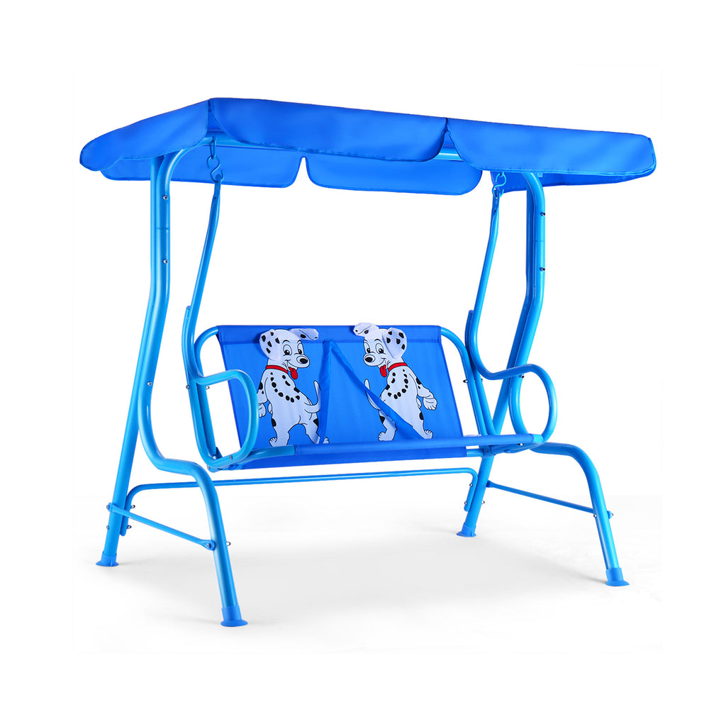 Outdoor Kids Patio Swing Bench With Canopy - 2 Seats