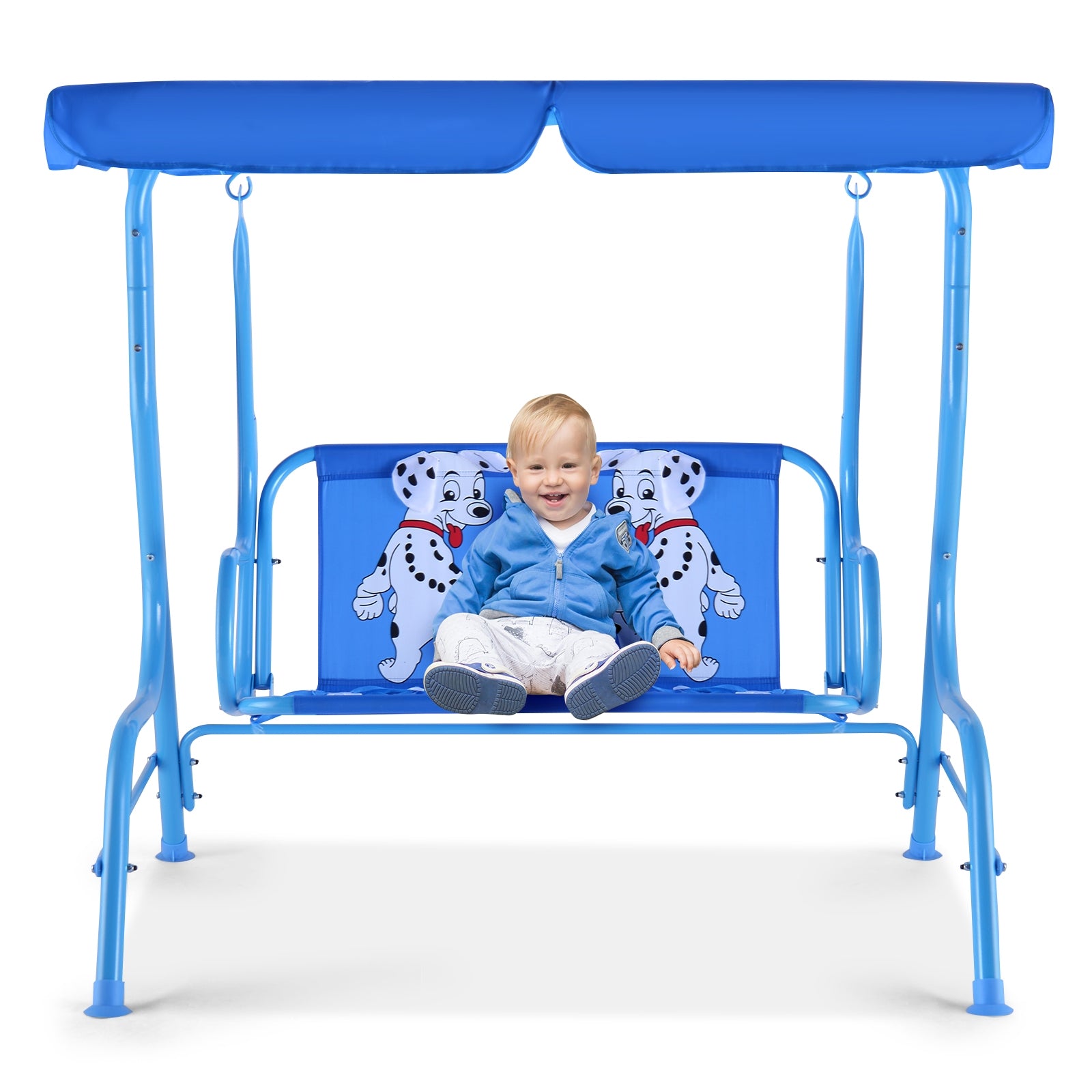 Outdoor Kids Patio Swing Bench With Canopy - 2 Seats