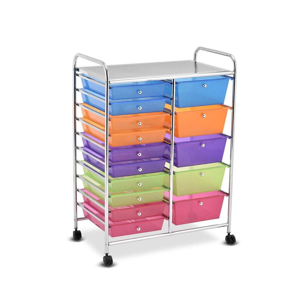 15 Drawers Rolling Storage Cart Organizer for Cable Management