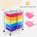 15 Drawers Rolling Storage Cart Organizer for Cable Management