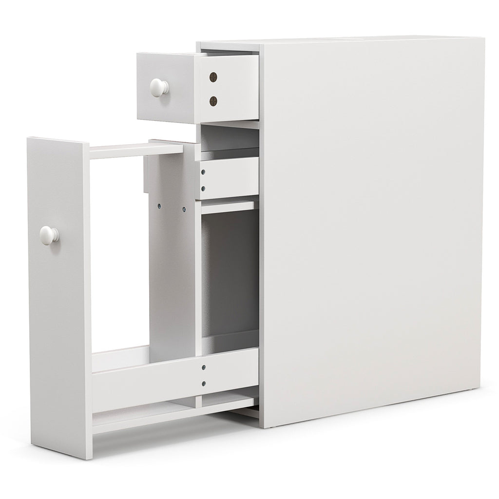 White Bathroom Cabinet Space Saver Storage Organizer