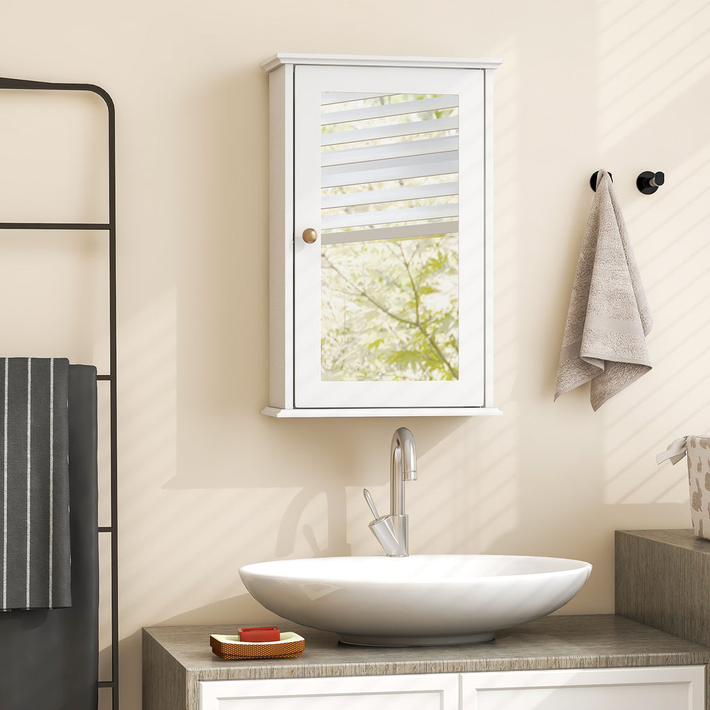 Sleek Bathroom Wall Cabinet with Hollywood Mirror Door
