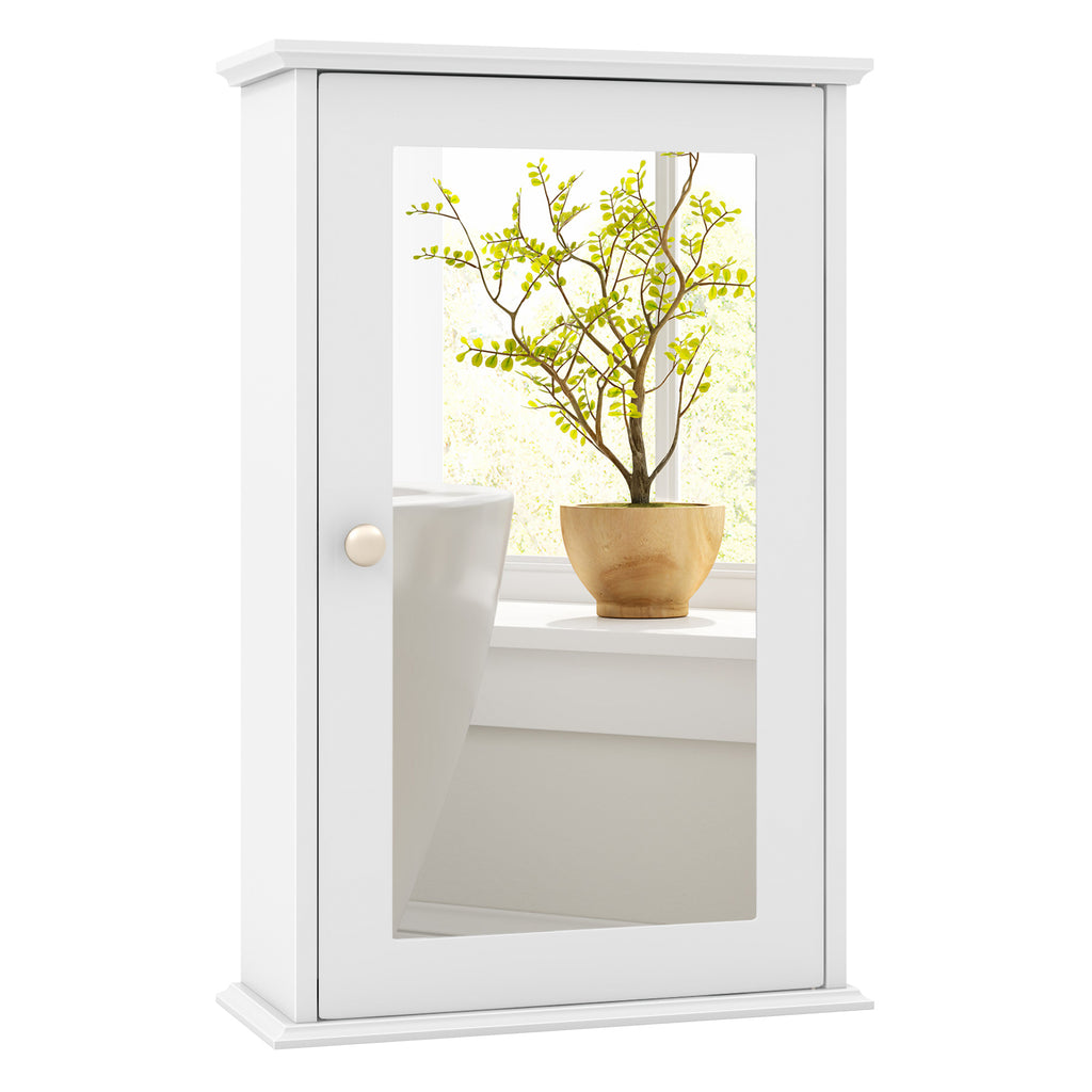 Sleek Bathroom Wall Cabinet with Hollywood Mirror Door
