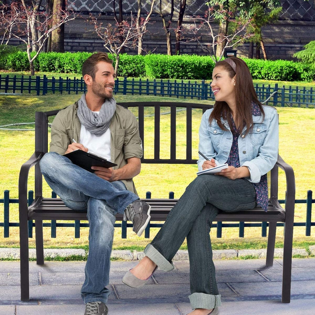 50 Inch Patio Garden Bench Loveseats for Outdoor Meditation