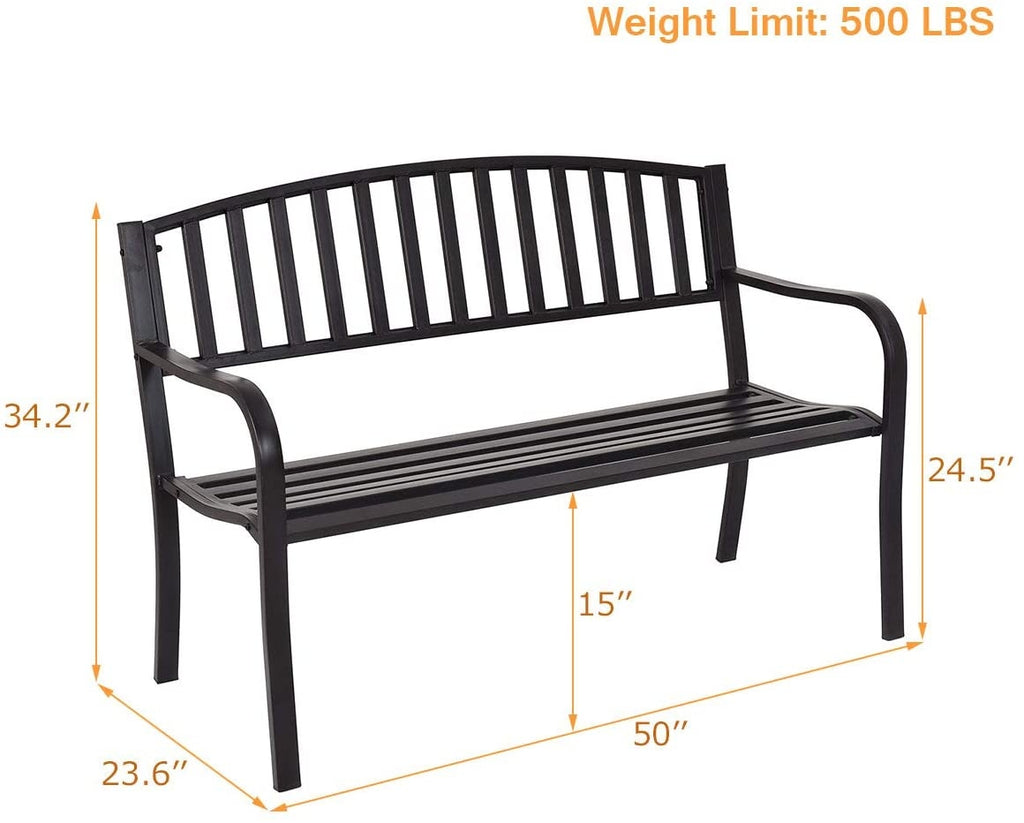 50 Inch Patio Garden Bench Loveseats for Outdoor Meditation