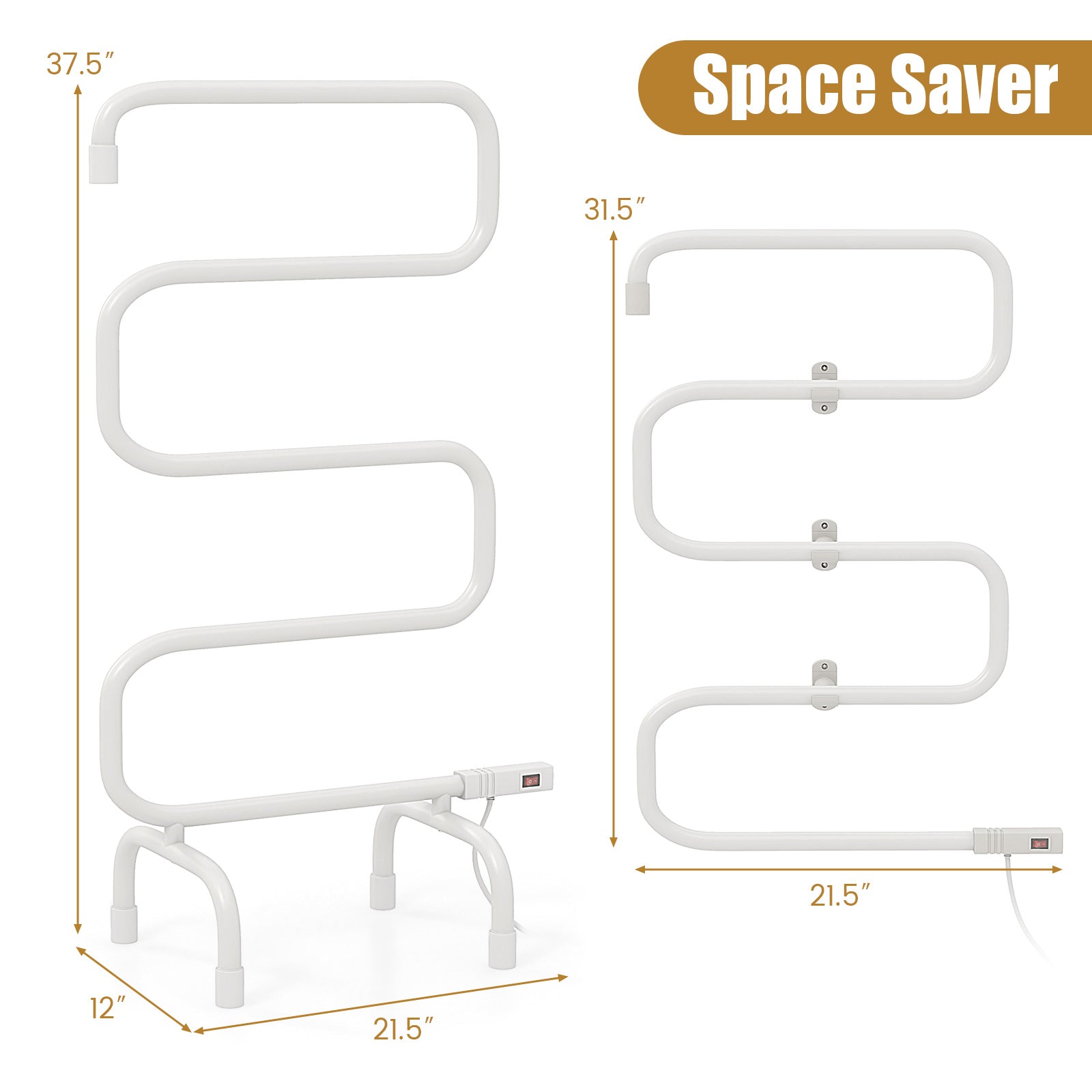 100W Electric Towel Warmer Drying Rack for Luxurious Comfort