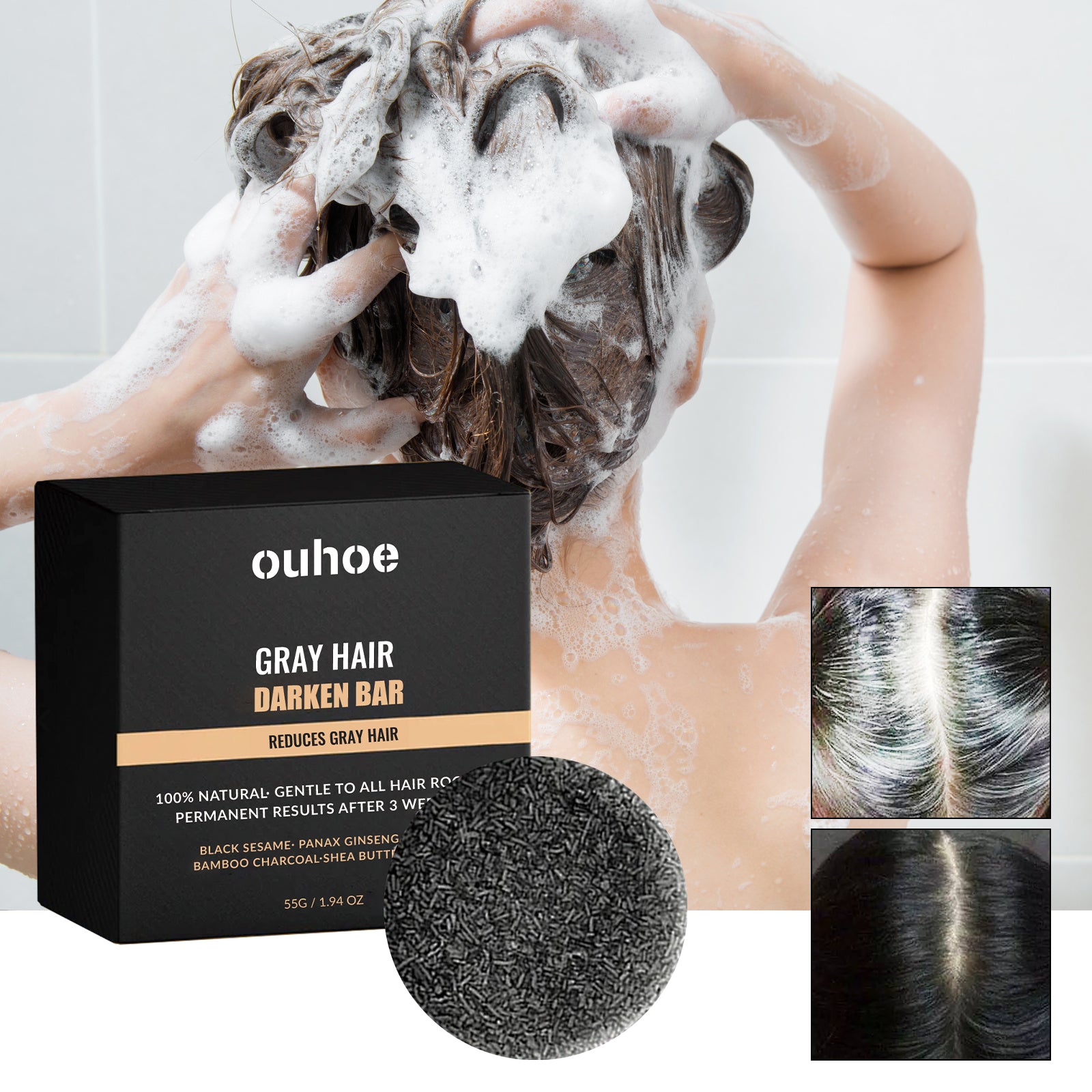 Black Hair Soap 55g - Nourish Your Hair Naturally