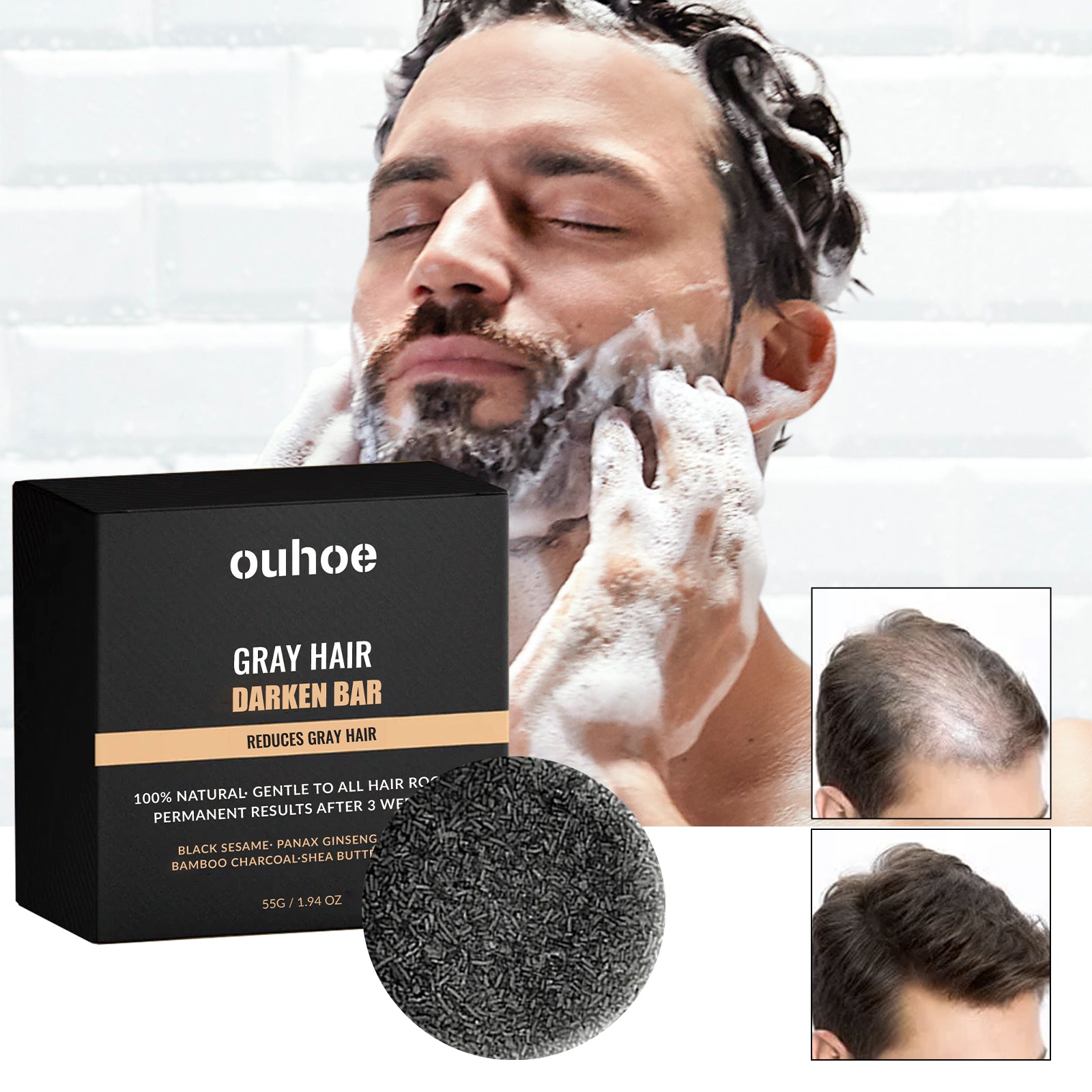 Black Hair Soap 55g - Nourish Your Hair Naturally