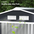 7'x4' Metal Outdoor Shed Organizer - Dark Gray
