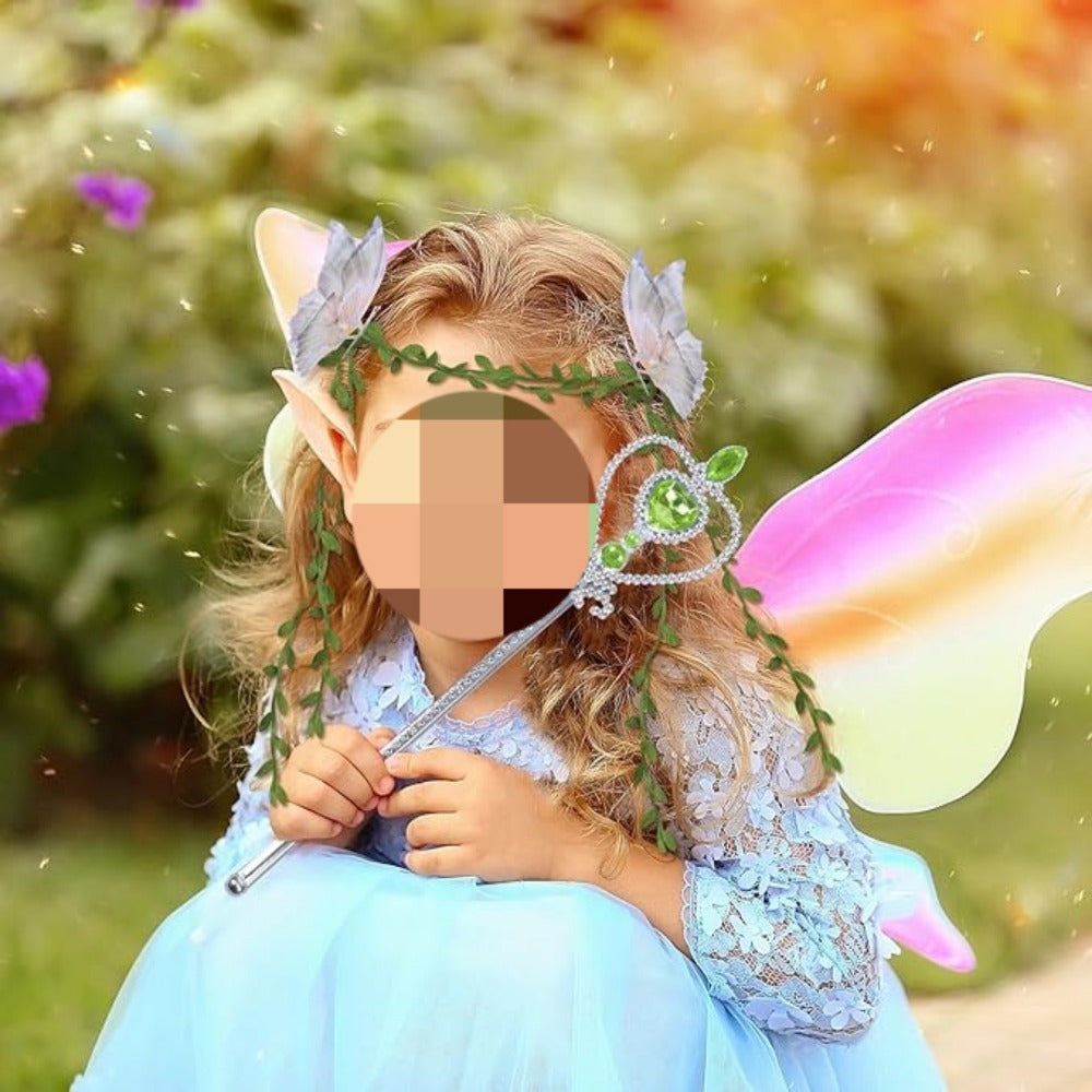 5-teiliges Elfenkleid Kostüm Set für Karneval und Mottopartys