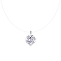 S925 Sterling Silver Invisible Necklace with Moissanite Pendant