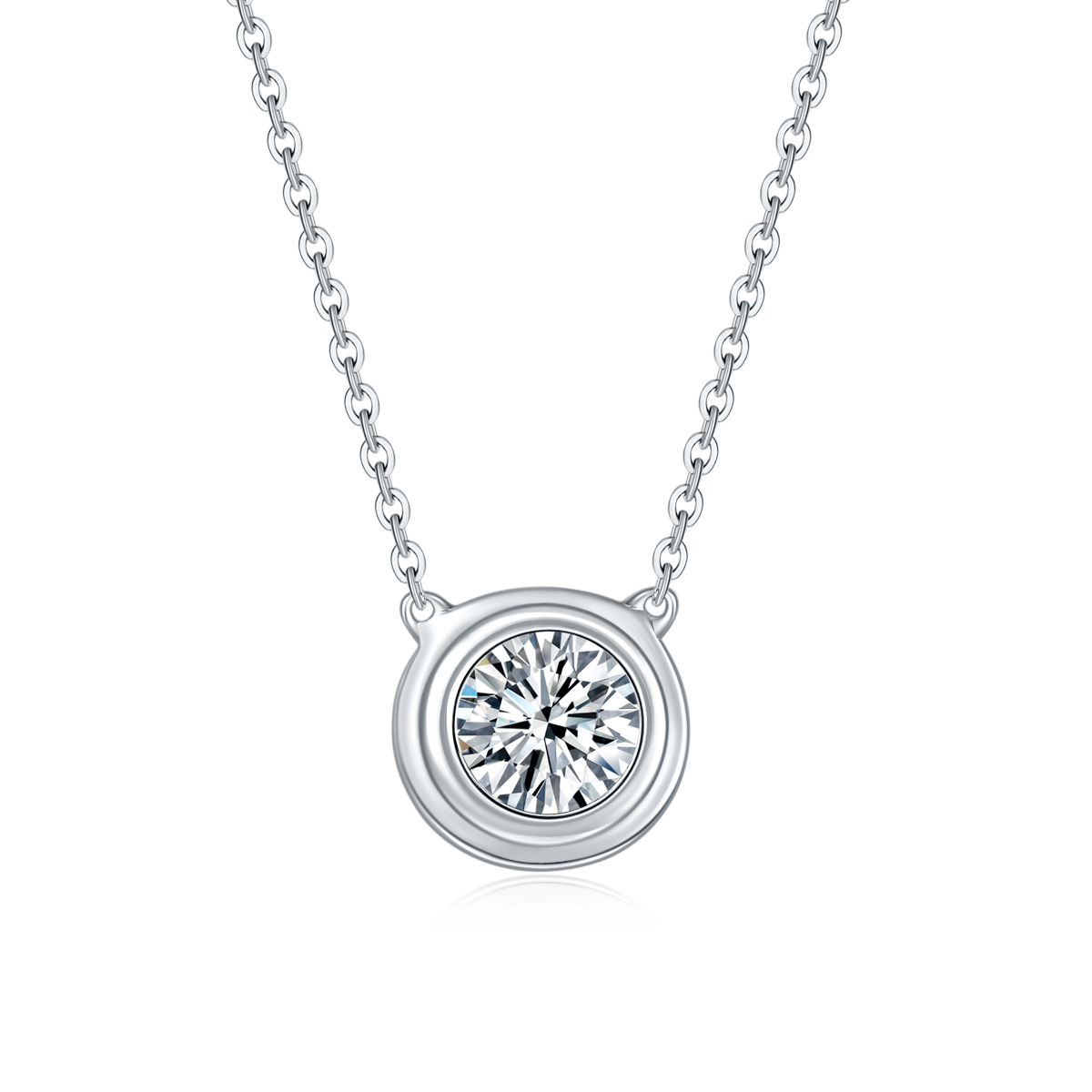 S925 Sterling Silver Moissanite Necklace - Minimalist Pendant