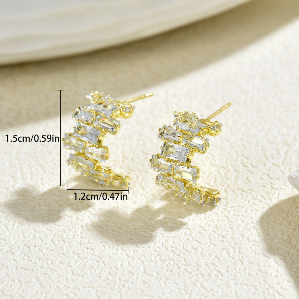 Cross-Border Japanese Korean Style Earrings with Zirconia