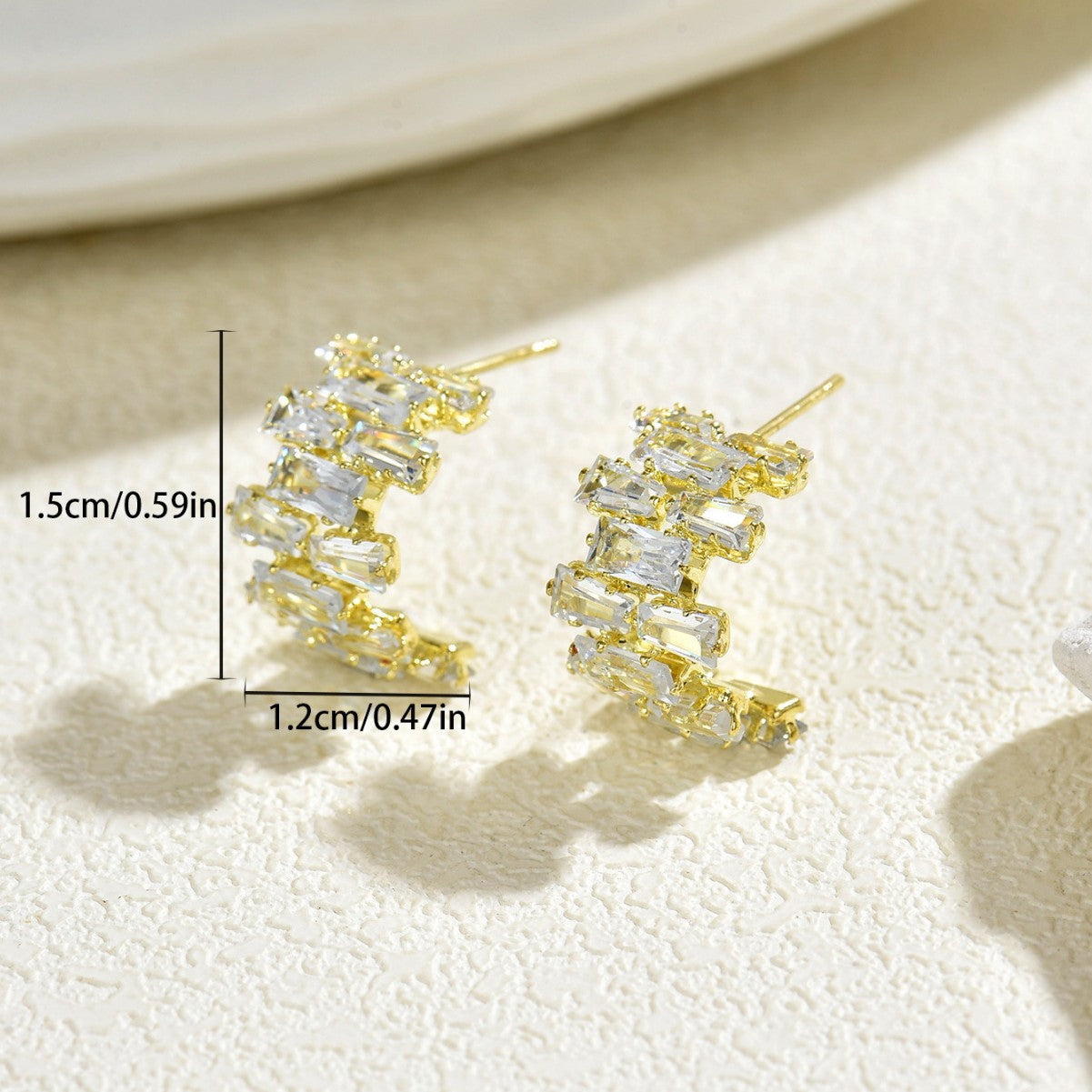 Cross-Border Japanese Korean Style Earrings with Zirconia