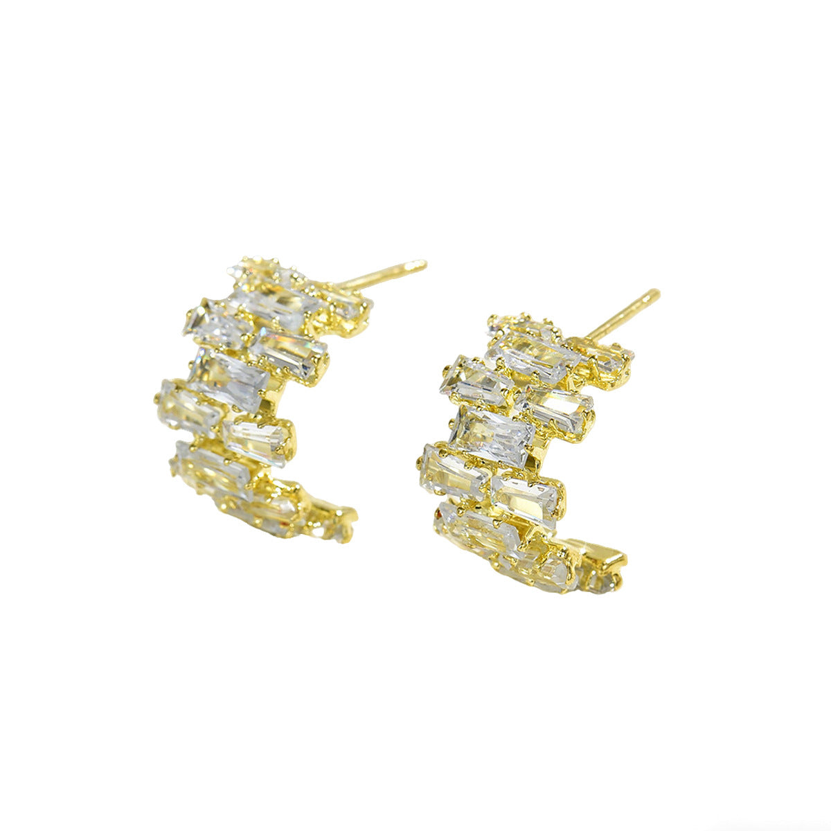 Cross-Border Japanese Korean Style Earrings with Zirconia