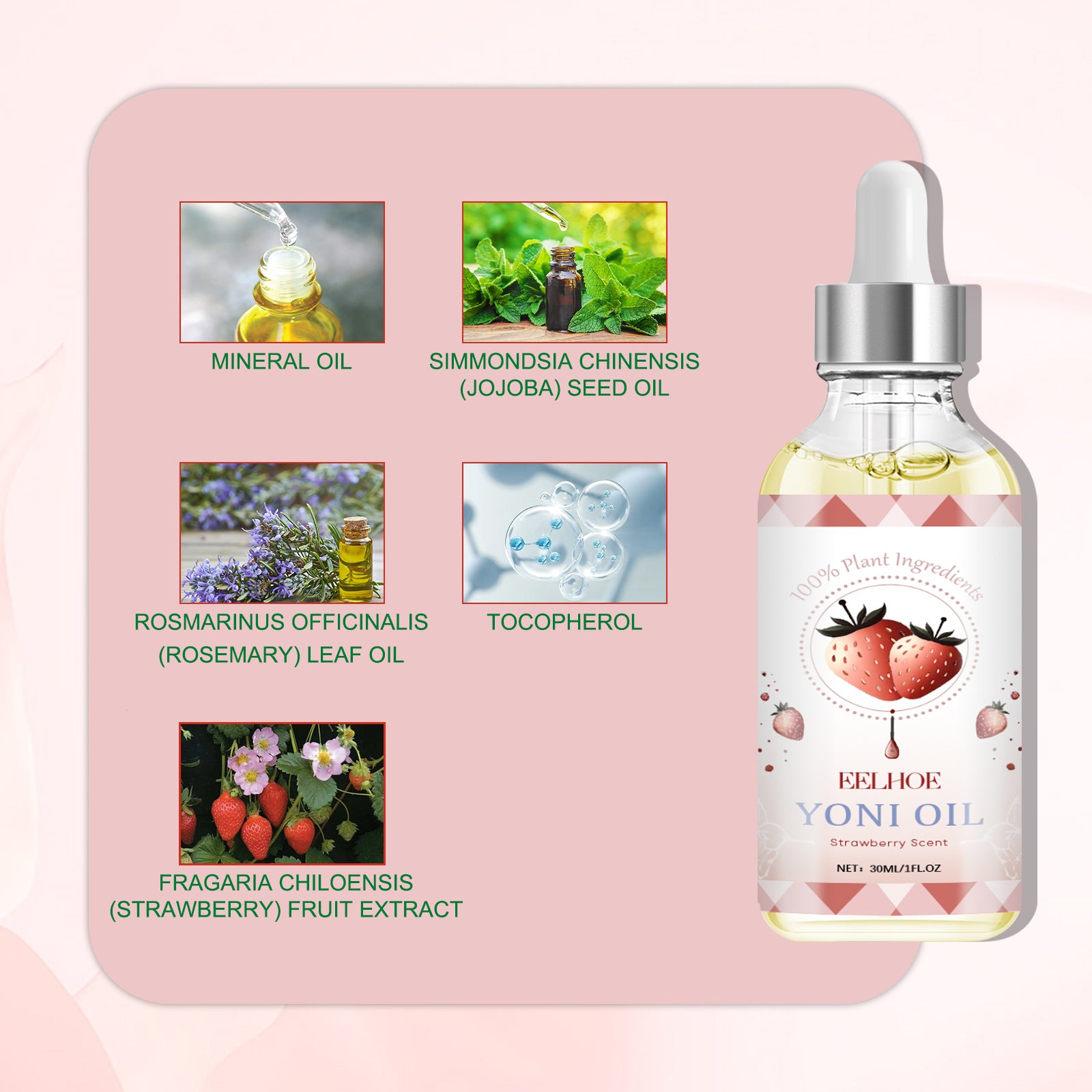 Strawberry Yoni Oil for Women - Natural Feminine Care Oil