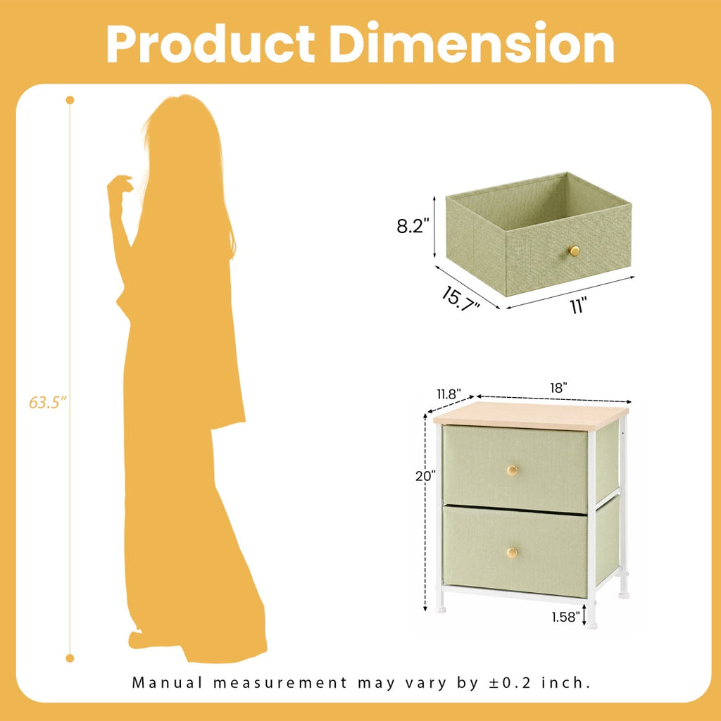 Double Drawer Bedside Table - Perfect Drawer Organizer