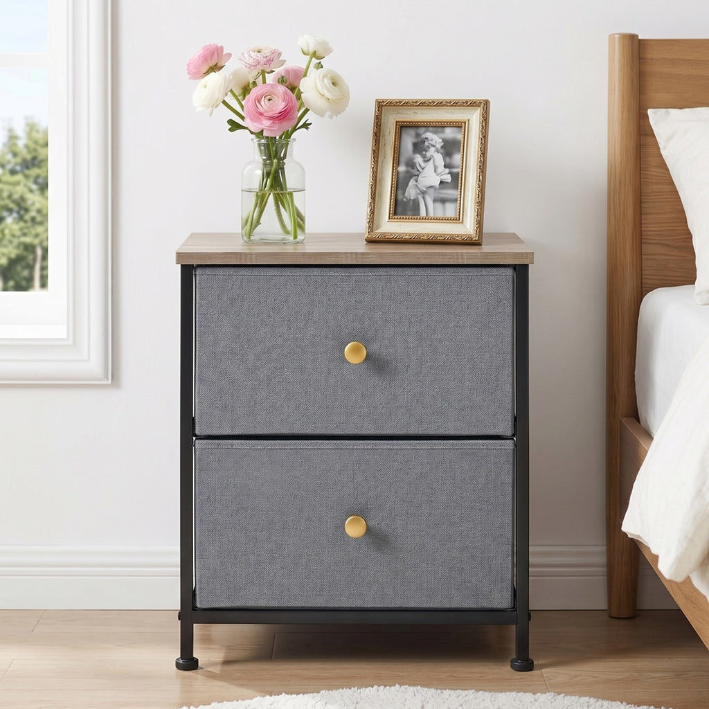 Double Drawer Bedside Table - Perfect Drawer Organizer