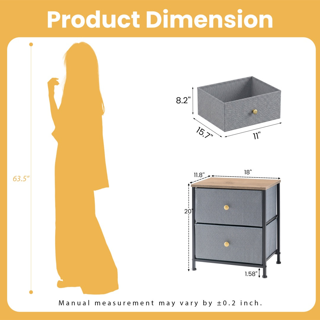 Double Drawer Bedside Table - Perfect Drawer Organizer