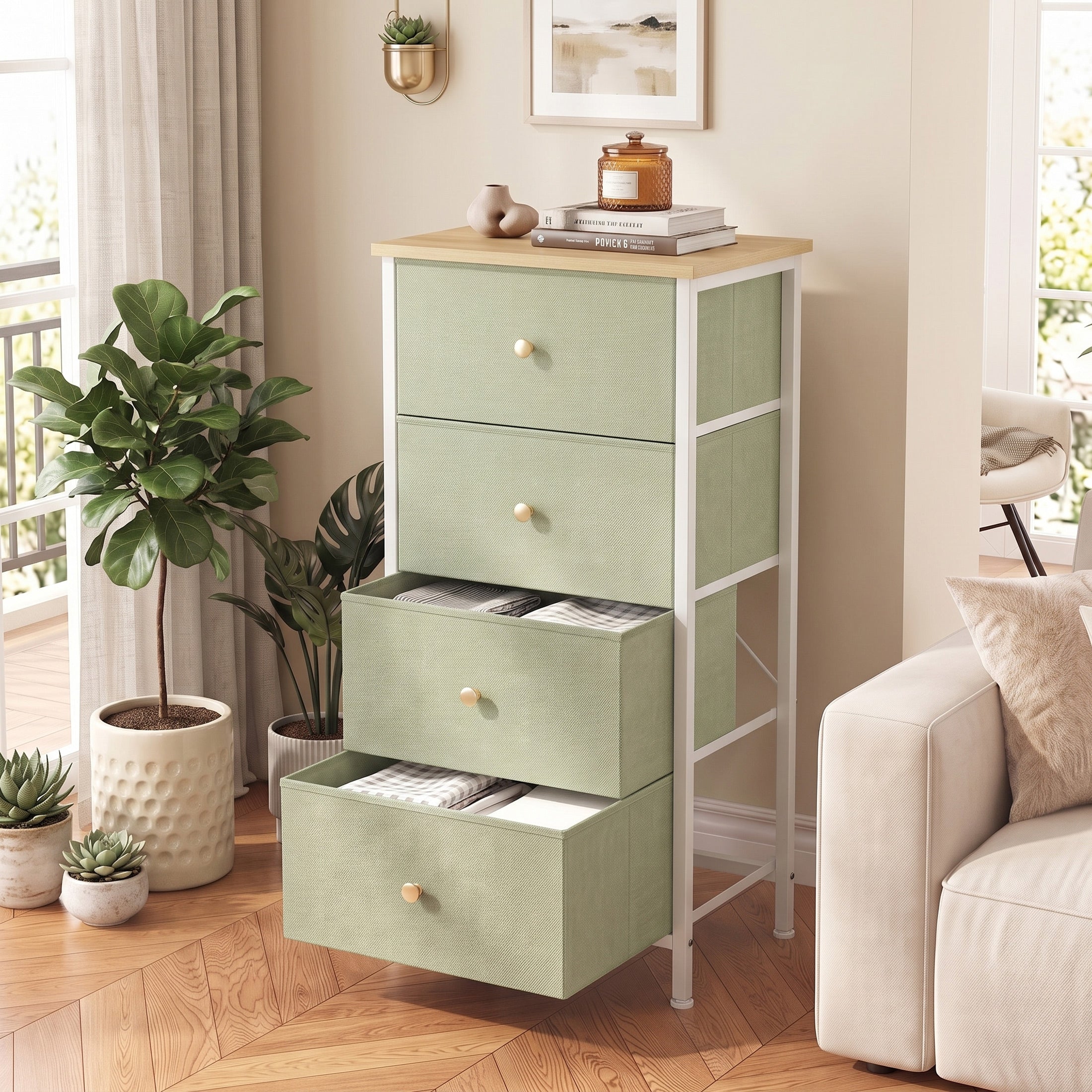 4-Drawer Storage Cabinet - Perfect Drawer Organizer for Any Room