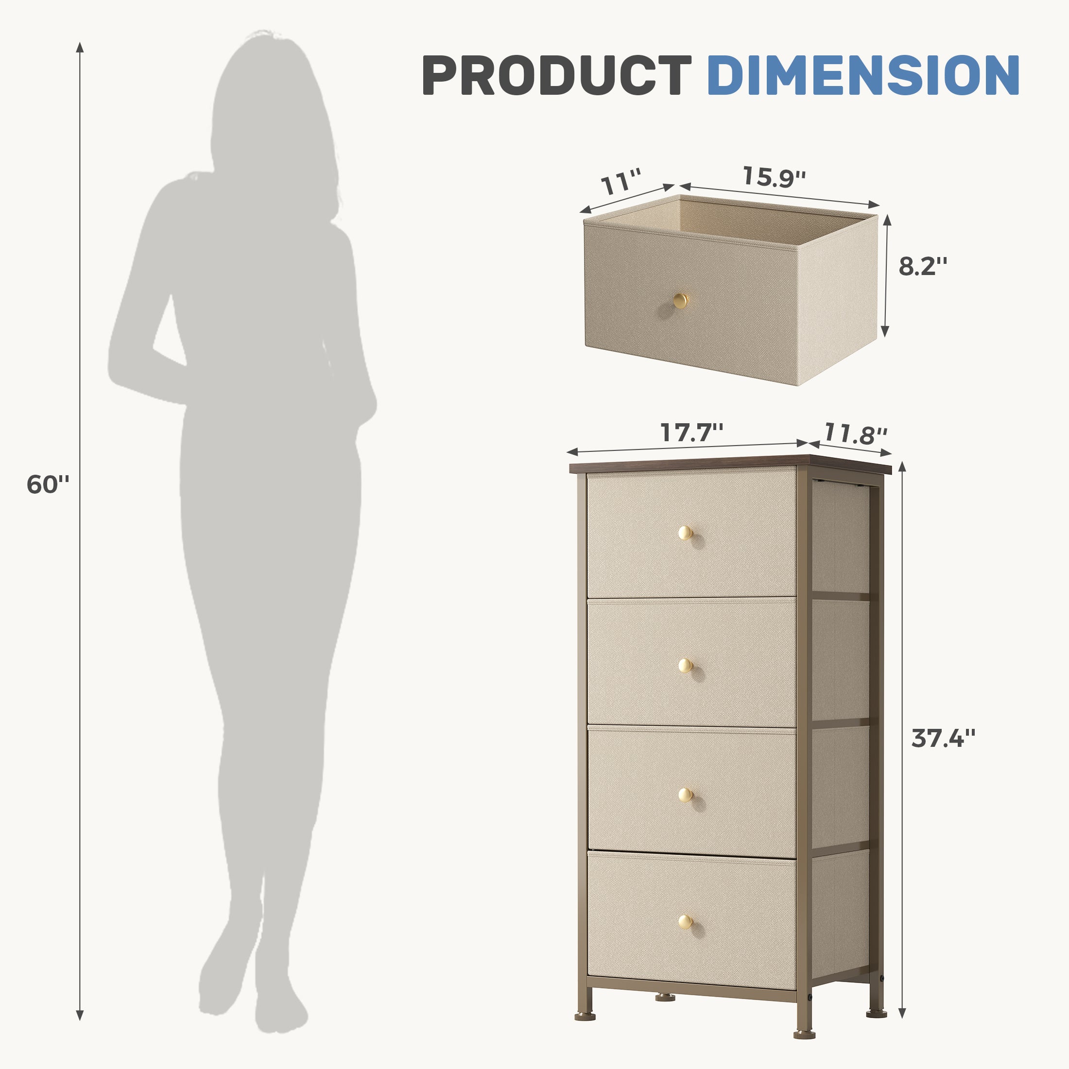 4-Drawer Storage Cabinet - Perfect Drawer Organizer for Any Room