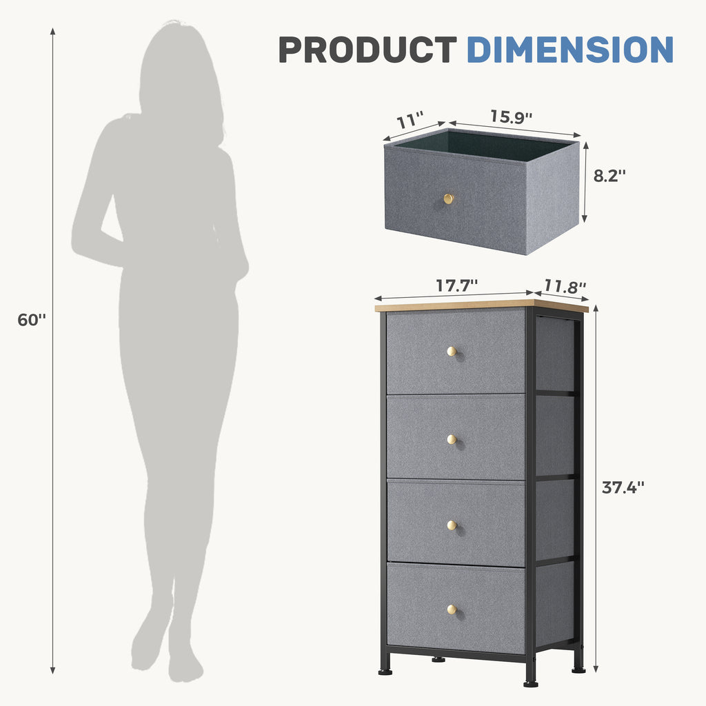 4-Drawer Storage Cabinet - Perfect Drawer Organizer for Any Room