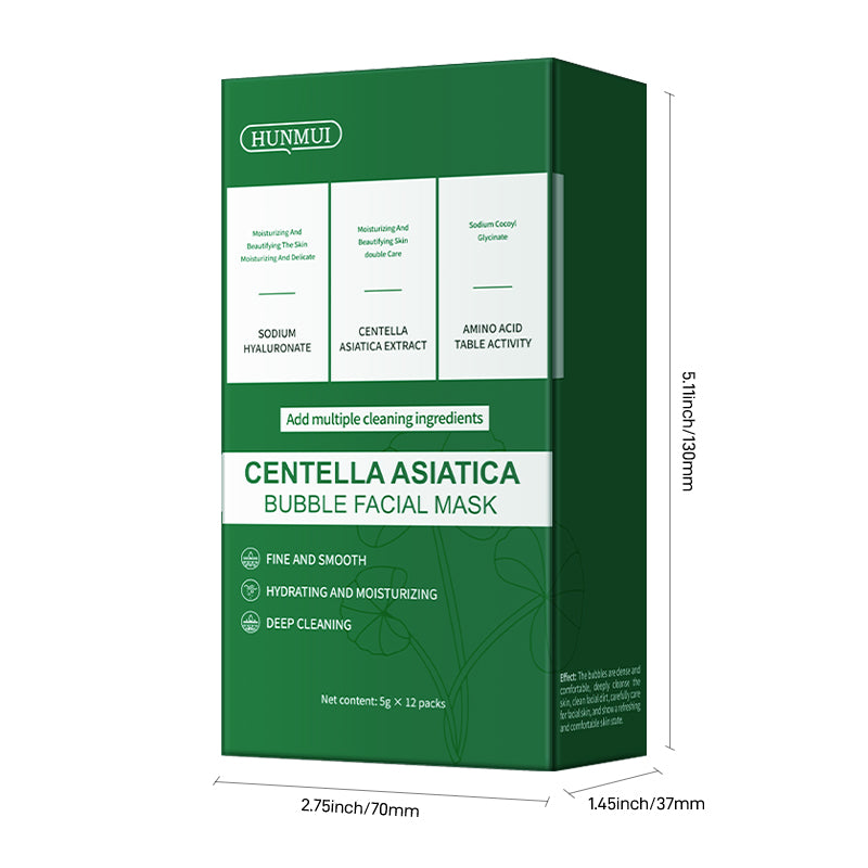 HUNMUI Centella Asiatica Bubble Face Mask - 12 Packs